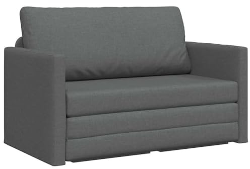 vidaXL 2-in-1 Sofa-Bett Dunkelgrau 124 x 71 x 78 cm Stoff Komfortabel und Stylisch Kompaktes Design Loveseat Für Zwei Moderne Sitzgelegenheit Wohnzimmer Innenbereich Fleckenresistente Polsterung