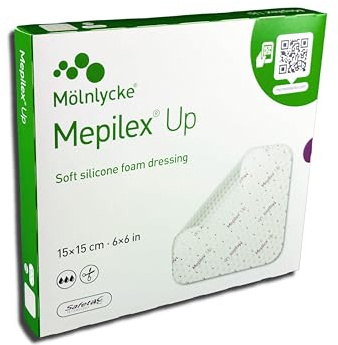 Mölnlycke, Mepilex Up 15 cm x 15 cm, condimento in schiuma di silicone morbido