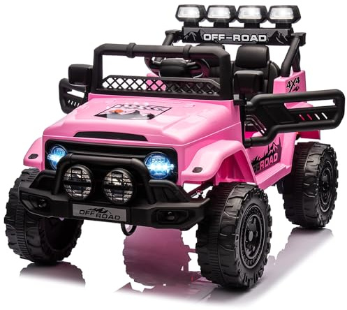 Garvee Voiture Électrique 12V, Véhicule Électrique avec Télécommande 2,4G, 3 Vitesses, Musique & LED & Klaxon, Auto Électrique pour Enfants 3+ Ans