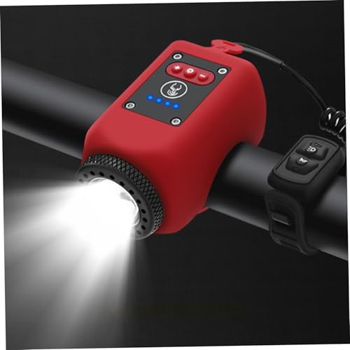Pesoncarl 2 en 1 Luces de Bicicleta y bocina, luz ebike Impermeable con 4 Modos de iluminación, bocina de Bicicleta de 110 dB con 5 Modos de Sonido Recargables, Faros Delanteros