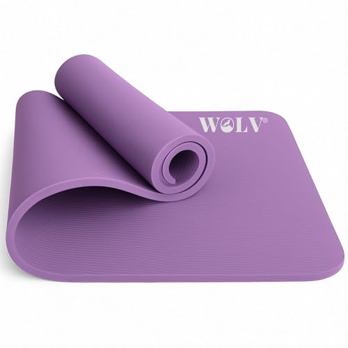 WOLV Yogamatte 15mm Extra Dick - Rutschfeste Fitnessmatte aus NBR, Komfortabel & Gelenkschonend - Trainingsmatte 192x63cm Schwarz - Ideal für Yoga, Pilates & Home Gym (Lila)