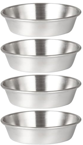 Mikikit 4 pièces Petits Bols Assaisonnement Acier Inoxydable Plats à Sauce Compacts et Empilables de Coupelles Robustes pour Dips et Condiments de Polyvalent pour Cuisine et Service