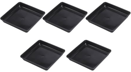 ABOOFAN 5 Piezas Paleta de Macetas Cuadrada de PP Negra para Plantas y Bonsáis Bandeja Inferior Resistente al Calor Adecuado para Festivales y Decoración de Hogar