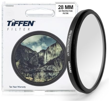 Tiffen 28UVP 28mm UV Protection Filter for Camera Lens, Clear Optical Glass, Impact Resistant