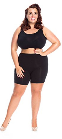 Shorty Anti-frottement des Cuisses Grande Taille - Taille Haute, ne Roule Pas, ne Remonte Pas - Ultra Respirant - Fabriqué en Italie, qualité Premium - Disponible du 40 au 56 - Noir, Blanc, Chair