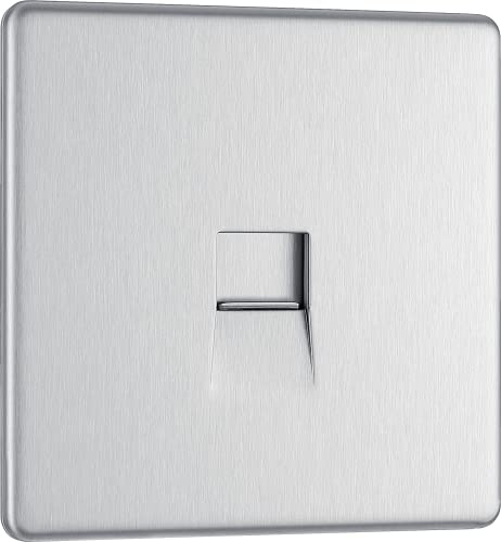 BG Electrical Screwless Flat Plate Single Telephone Master Socket
