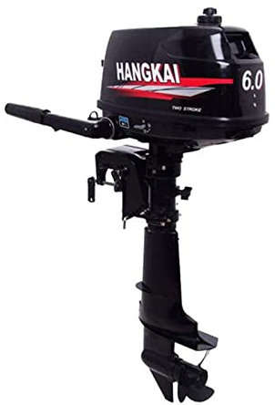 Adima 2 Tiempos Motor Fuera De Borda Tarea Pesada 6 CV Motor De Barco con Encendido CDI Sistema De Refrigeración por Agua, Marina Inflable Pescar Motor De Barco Motor (2 Tiempos 6 CV)