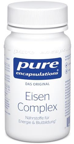 Pure Encapsulations - Eisen Complex - Eisentabletten mit Vitamin C, B, A, Folat und Kupfer - Für Blutbildung & Energie - 60 Kapseln