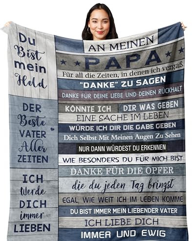 Yesbird Papa Geschenk Geburtstag, Geschenke für Papa von Tochter/Sohn, Vater Geschenk Zum Vatertag/Valentinstag/Weihnachten, Bester Männer Geburtstagsgeschenk Decke 150X130CM