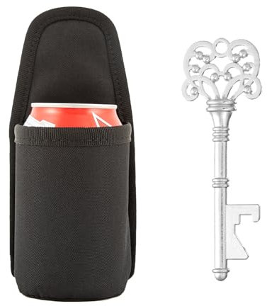 Beer Belt with Beer Bottle Opener Keychain,Beer Holster,Water Bottle Drink Beer Belt Holder,Grilling Beer Gifts for Men Father Day Christmas,Cool Bottle Opener Beer Accessories for Beer Drinker/Lovers