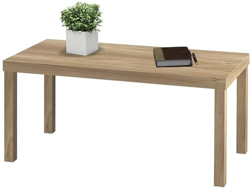 URBNLIVING Coffee Sofa Side End Desk Table for Living Room, Home Office, Functional Accent Furniture, Stylish Desk Table for Office or Living Room, Modern Home Wooden Furniture - Oak