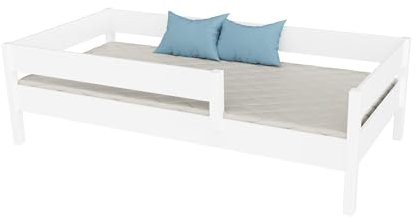 KidsComfort Kinderbett weiß 160x80 cm I stabiles Bett für Kinder und Kleinkinder ohne Matratze I ohne Schublade Kinder Betten für Mädchen & Jungen, Bett Holz, Bettgestell Babybett