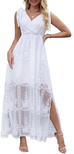 Women Off-Shoulder Lace Maxi Dress, Formal Gown for Wedding Evening Party | Romantic off-shoulder lace maxi dress in white,perfect for brides, maternity photoshoot,wedding engagement party or night out