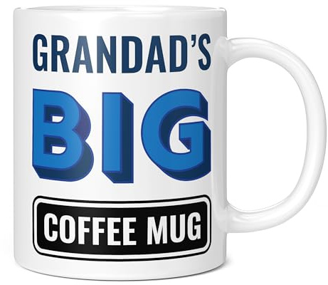 Mug Monster - Grandad's Big Coffee Mug, Father's Day Gift, Birthday Present for Grandad, Giant Mugs for Men, Huge Cup Hot Drinks, Oversized Coffee Cup, Extra Large Ceramic Gift