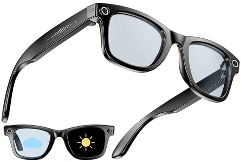 findtime Smart Glasses Camera 8MP 2K Recording Video Audio Sunglasses Color Changing Lenses AI Translation Open Ear Music Dual Microphone Sport Outdoor Bluetooth Glasses for Men Women