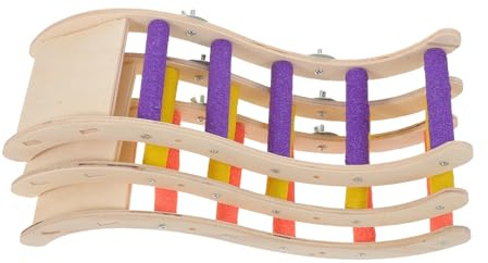 BESPORTBLE 3pièces Échelle Bois pour Oiseaux Perchoir Balançoire pour Cage Plateforme Escalade pour Perroquet Support Jouets pour Petits Perroquets