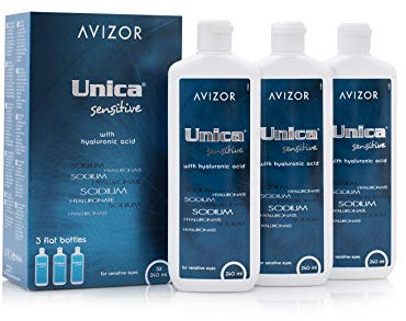 Avizor Unica Sensitive Contact Lens Solution 3x240ml for Sensitive Eyes