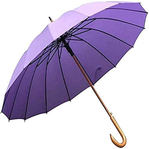 FGHSD Umbrella Windproof Umbrella Pavilion Semi-automatic Tarpaulin Large Folding Umbrella Double-layer Windproof Solid Wood Umbrella Surface Long Handle 115 Cm Sunny Umbrella (D)