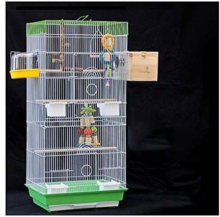 Vogelkäfig Großer Papageikäfig mit Feeder-Standstab und Zuchtkäfig for die Zuchtbehälte von Vögeln Finken Tauben-Sittiche Vogelkäfige (Color : Groen, Size : D)