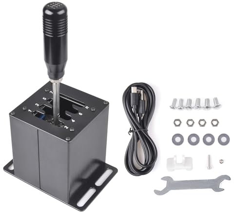 CNRAQR PC USB Simulator Shifter 7+R H Gear Shifter for Logitech G29/G27/G25/G920, T300RS/GT, Compatible with Gearshift PC Windows Steering Wheel for ATS ETS Dust WRC Sim Racing Game