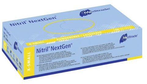 Meditrade Gentle Skin® sensitive Einweghandschuhe natur - puderfrei, mikrogeraut, proteinarm, Latex Untersuchungshandschuhe für Medizin, Pflege, Labor & Industrie - Extra Klein - 10er-Pack à 100 Stück