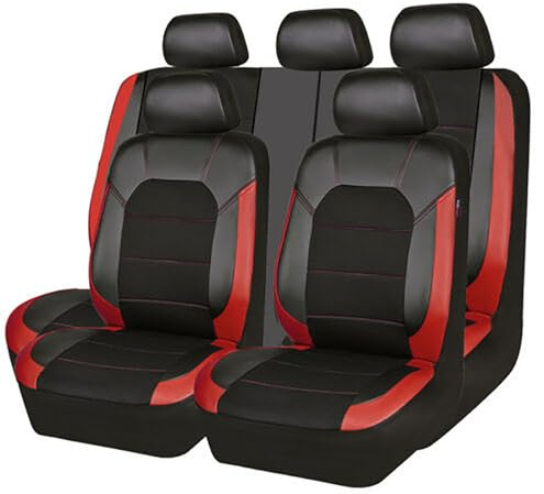KLUFO Coche Cuero Fundas Asientos para Citroen Berlingo (5 Sitze) 2018 2019 2020 2021 2022 2023 2024, Protección del Asiento Cómodo Impermeable Transpirable Accesorios,Red