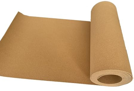 Liege Rouleau, Tableau Liège En Bandes, Liner D'Étagère En Liège, Dalles Sol En Liège, Isolant Thermique e Isolation Phonique, 6mm 8mm D'Épaisseur, Pour Bureau Home Diy SuppliesBraun(Color:Thick 6mm,S