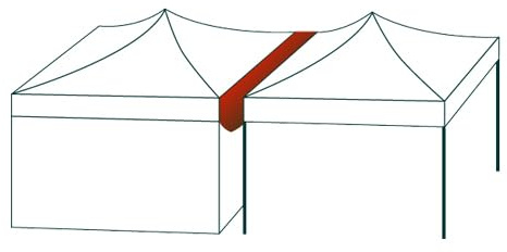 TOOLPORT 3m Regenrinne für Faltpavillons Premium und Professional, PES, schwarz