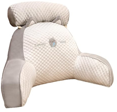 Cojín de lectura con cojín cervical extraíble y brazo de apoyo para sentarse en la cama, sofá o suelo, respaldo de cama, cojín de apoyo para la espalda, cojín para adultos, para leer y ver la