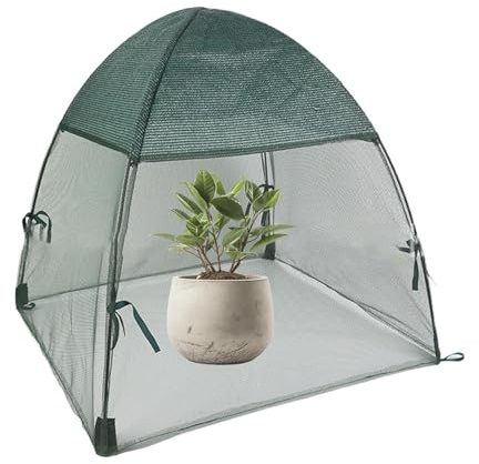 Cubierta de flores de invernadero - Invernadero para tomates al aire libre, cubierta para plantas de cultivo pequeño 22.05x22.05x22.05 pulgadas - Cubierta de tela de malla para tomates al aire libre