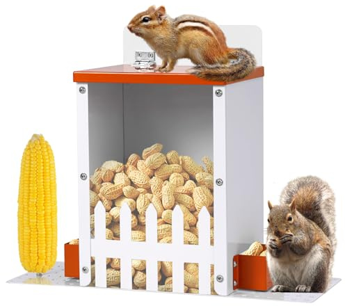 2 In 1 EichhöRnchenfutter,HäNgendes EichhöRnchenfutter,Metall-EichhöRnchenfutter FüR Im Freien,EichhöRnchen Picknicktischfutter,EichhöRnchen Corn Cob Feeder FüR Garten Im Freien(Orange)