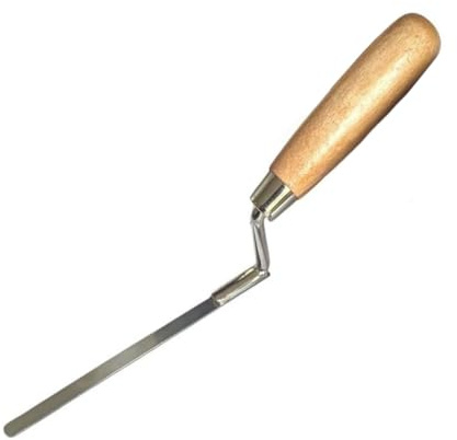 Rostfritt stål fingerpekande murslev 8 mm platt styvt tuckverktyg med trähandtag – perfekt för byggare och gör-det-själv-reparationer av tegel (8 mm)