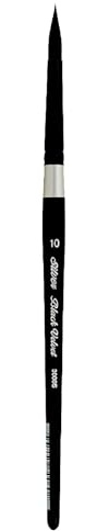 Silver Brush Limited 3000S-10 Black Velvet Round Paintbrush for Watercolor, Gouache, Inks, & Dyes, Size 10, Short Handle