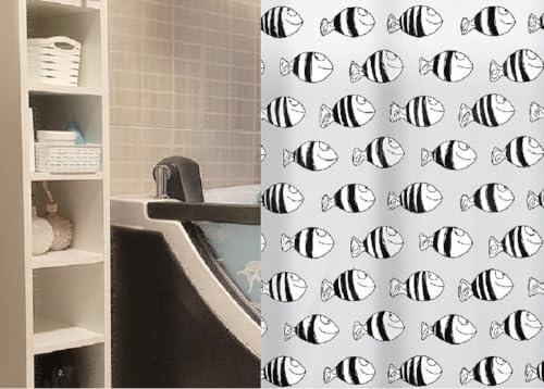 Spirella 10.16139 Peva-Duschvorhang 180 x 200 cm, Fofy Black