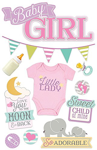 Paper House Productions STDM-0263E 3D Stickers, Baby Girl (1-Pack)