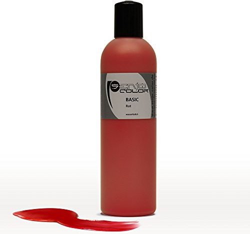 Senjo Color Basic bodypainting färger I vattenlöslig kroppsfärg | flytande för airbrush och pensel I 250 ml röd