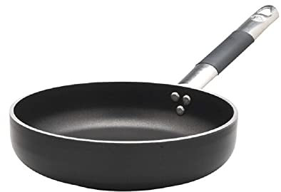 Pentole Agnelli ALSC2111SSPIC20 Alblack Padella in Alluminio, Spessore 5 mm, Fondo Induzione da 10 mm, con Manico Tubolare in Acciaio Inossidabile ”Cool”, 20 cm, Nero