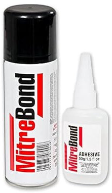 UNIKA MitreBond Superglue & Aerosol Activator – Industrial Strength, Fast-Setting, High Viscosity, Dries Clear – Strong Bond for Wood, MDF, Plastic, Metal, Ceramic, Glass and more
