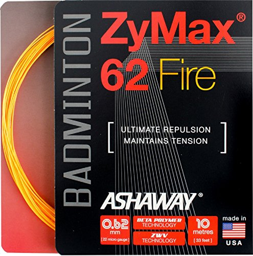 ASHAWAY ZyMax 62 Fire Badminton String Set-Fire Orange