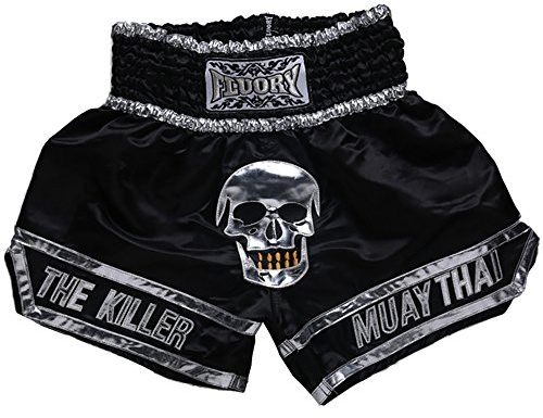 FLUORY Muay Thai shorts, högkvalitativa thailändska boxningsshorts MMA kickboxning för dam herr barn stridsträningstävling.