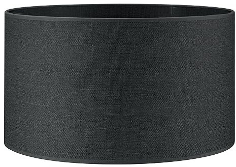 Home Sweet Home Moderner Lampenschirm Canvas | Zylinder |40/40/22cm | Dunkelgrau | Stoff-Lampenschirm aus Baumwolle | für E27 Lampenfassung | RoHS-geprüft | geeignet für Stehleuchte