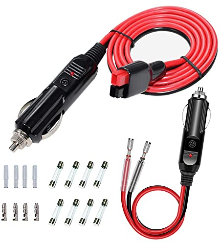 GTIWUNG Enchufe de Encendedor de Cigarrillos para Cigarrillos a 45A-Anderson Cable 1,2M Adaptador de Alambre de Extensión 14AWG Fit para Batería de Alimentación Portátil Lasting