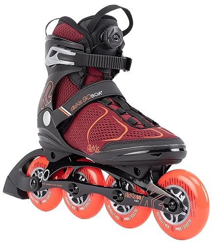 K2 Skates Damen Inline Skates Alexis 90 BOA, Burgandy - orange, 30G0817.1.1.065