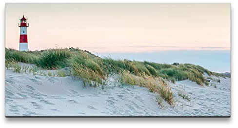 Paul Sinus Leinwandbild 120x60cm Leuchtturm Ostsee Strand Sanddünen Sand Natur Schön
