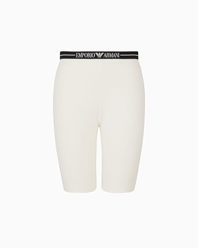 Emporio Armani Pantalones Cortos de Motociclista para Mujer, Blanco, S
