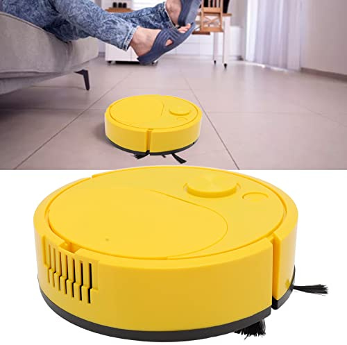 Robotdammsugare ABS-material Nätsladd Mopp Multifunktionell USB-laddning Mini Smart Soprobot för Trägolv Kakelmatta (Gul)