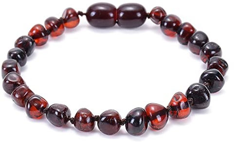 Skcess Pärlarmband bärnsten, armband män gåva elastiska släta naturstenspärlor armband pärlor män, 15 cm, Kristall, Bärnsten