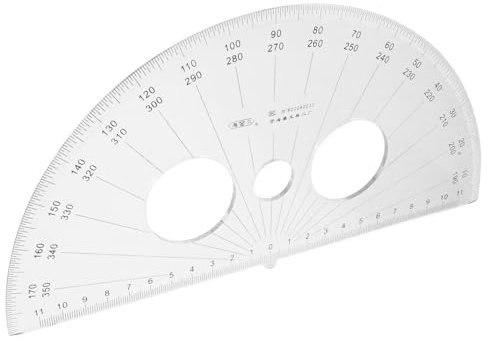 NUOBESTY Winkelmesser 180 Grad Kunststoff Halbkreis Lineal Transparentes Messwerkzeug für Schüler Geometrie und Mathematik Robustes Zeichenwerkzeug für Schule und Büro