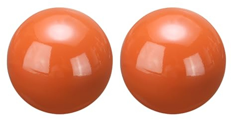 sourcing map Lot de 2 boules décoratives de 51 mm - Boule creuse polie en acier inoxydable sans couture - Globe miroir lisse pour décoration de jardin et d'intérieur - Orange