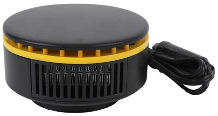 12V Bilvärmare 360° Justerbar Vindruteavfrostare och Immare, Luftrenare och Bilminivärmare, ABS-material, 150W Effekt, med Luftrenare, för Körning (Svart gul)